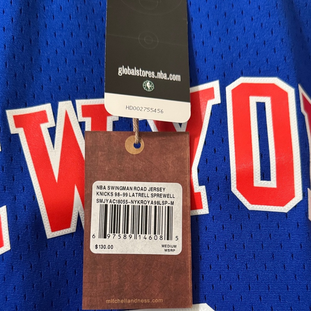 Mitchell & Ness Blue New York Knicks Jersey with Red Accents - Picture 2 of 5